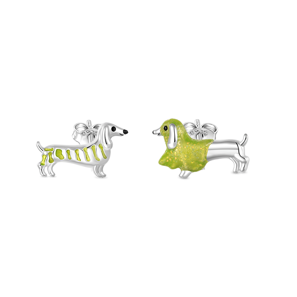 Gnoce Halloween Glow-in-the-Dark Dachshund Stud Earrings_2
