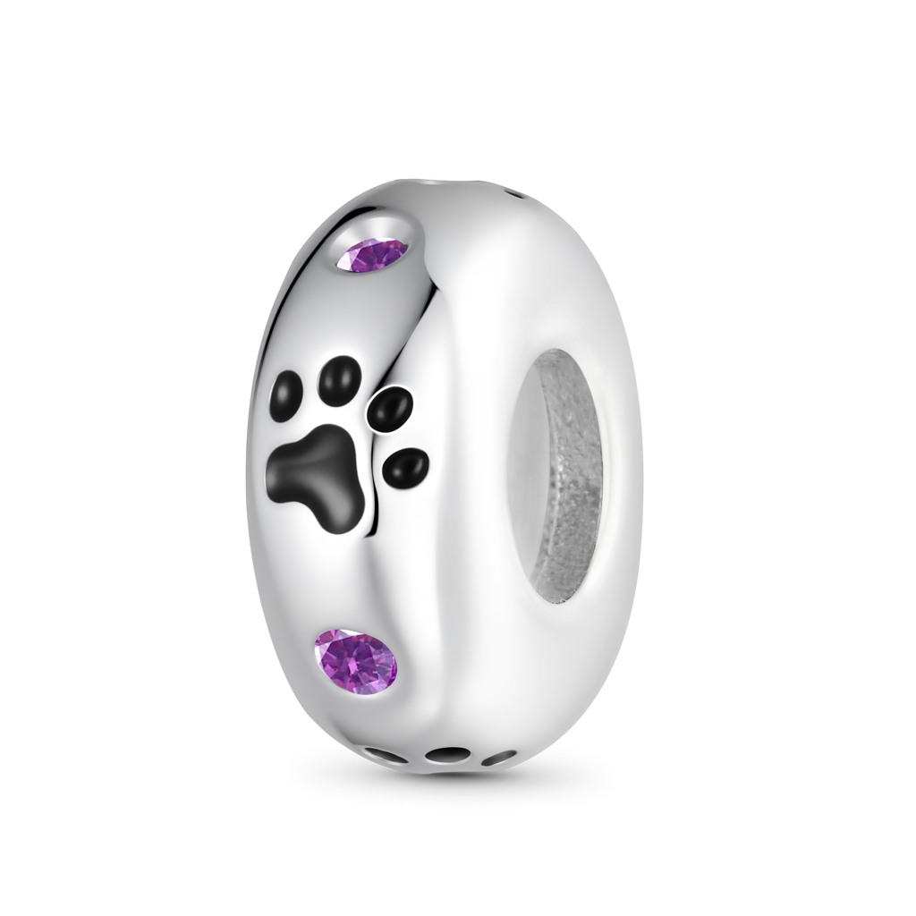Gnoce Pet Paw Prints Birthstone Stopper Charm_2