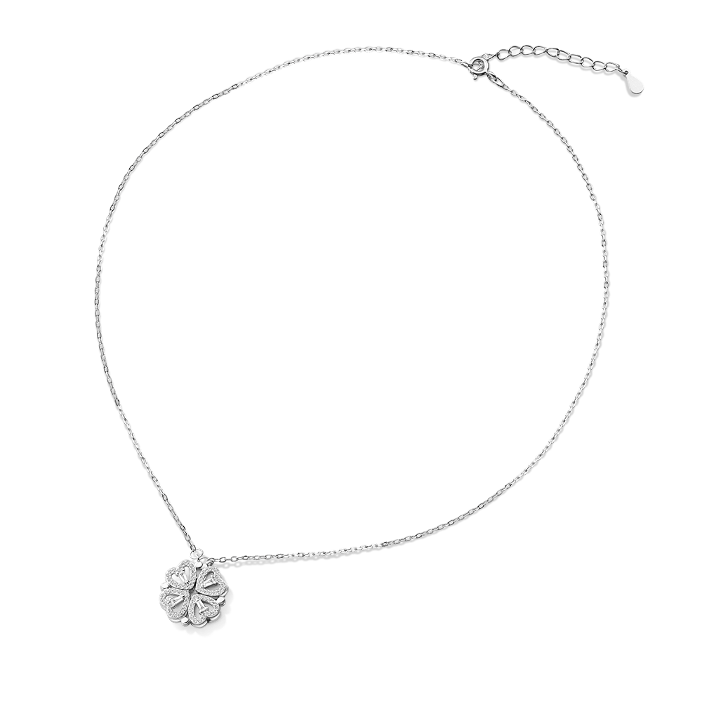 Gnoce Silver Fourleaf Clover Necklace_4