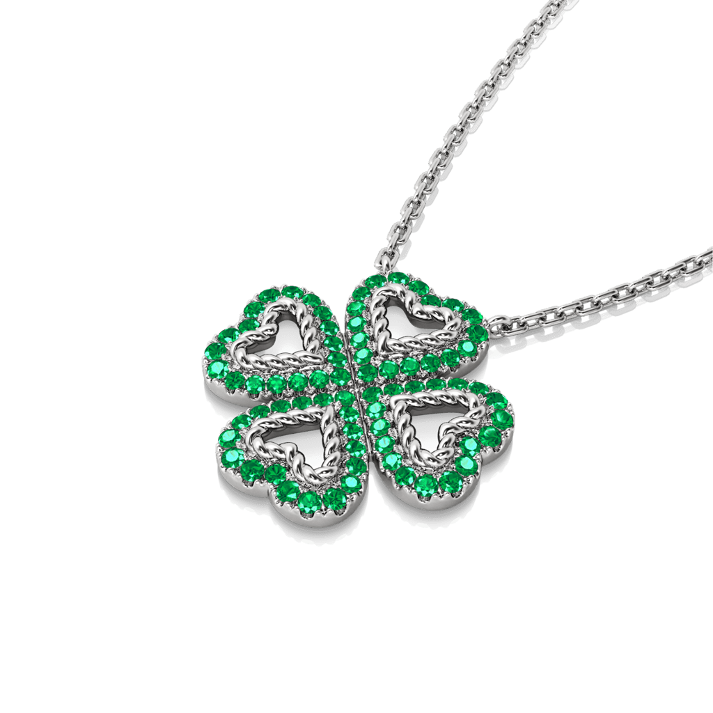 Gnoce Lucky Four-leaf Clover Twisted Rope Necklace_2