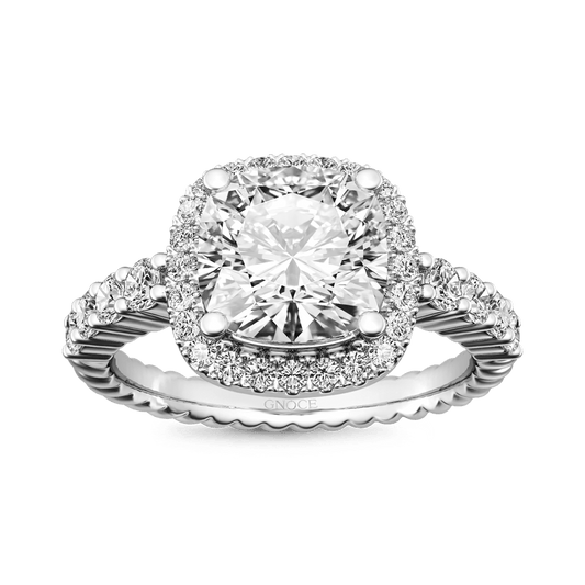 Gnoce Cushion-cut Halo Side Stone Engagement Ring_1