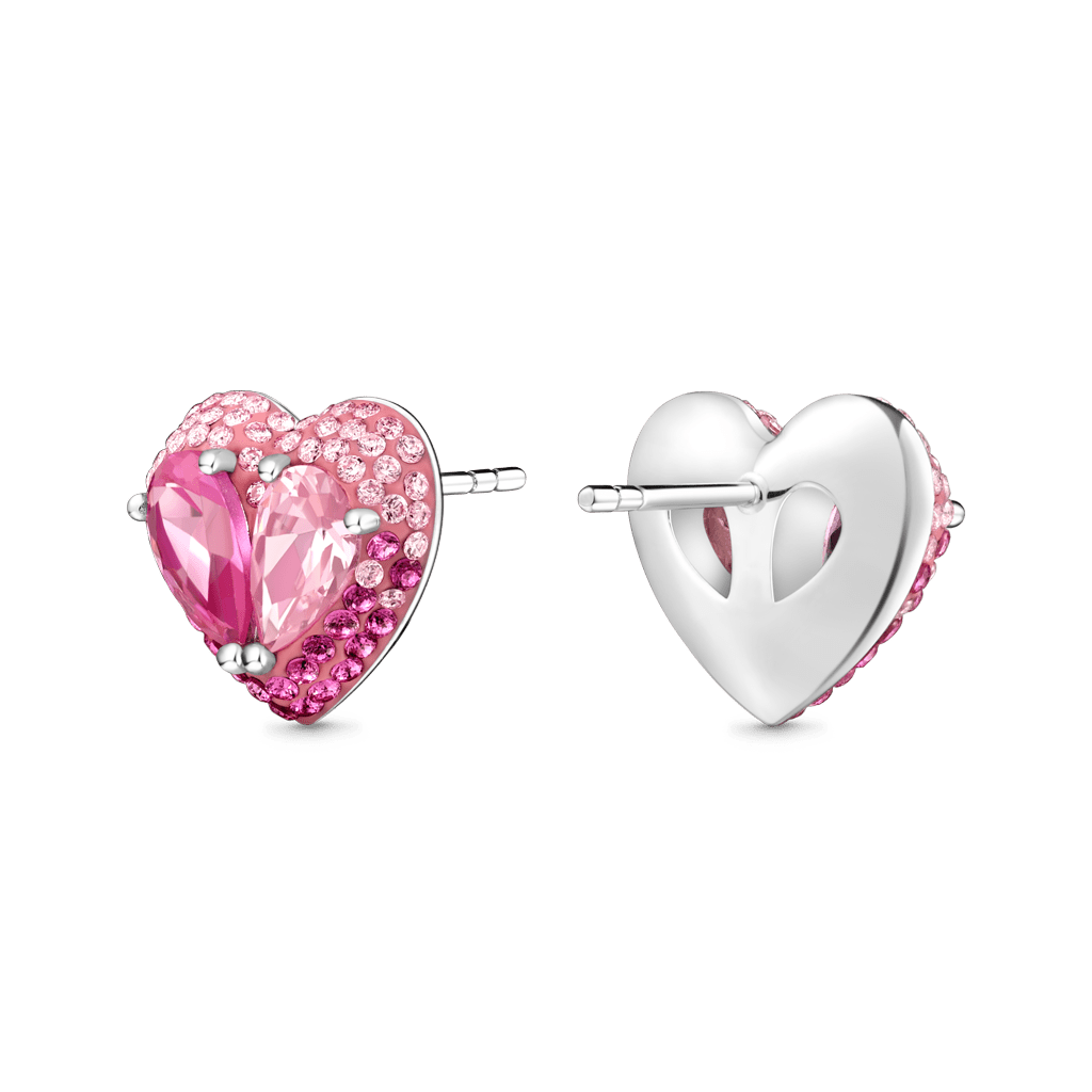 Gnoce Pink Heart-Shaped Pear-Shaped Stud Earrings_3