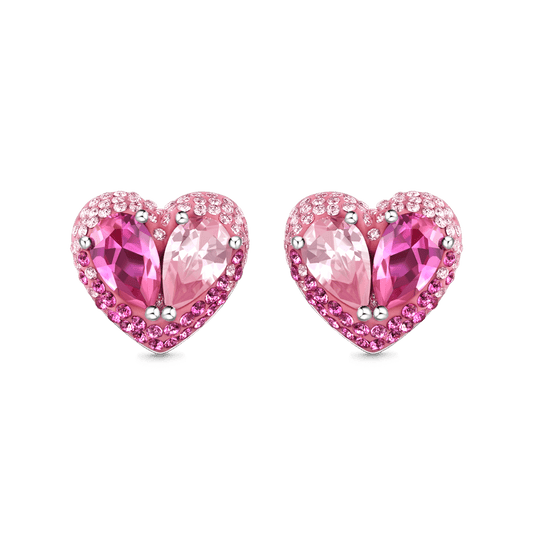Gnoce Pink Heart-Shaped Pear-Shaped Stud Earrings_1