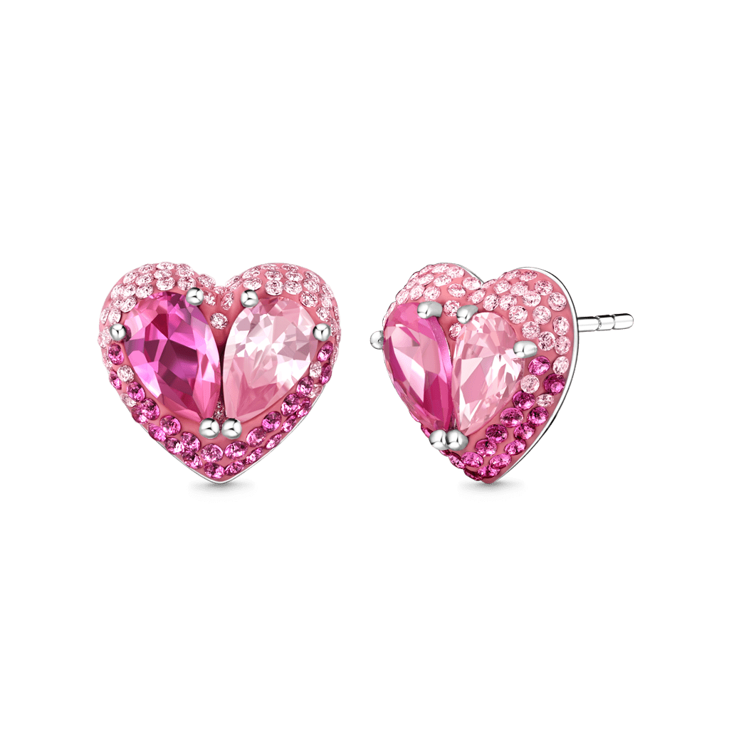 Gnoce Pink Heart-Shaped Pear-Shaped Stud Earrings_2