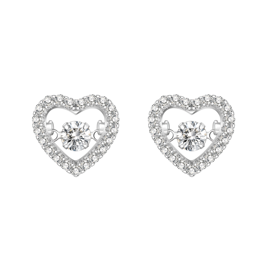 Gnoce Sparkling Pavé Heart Dancing Earrings_1