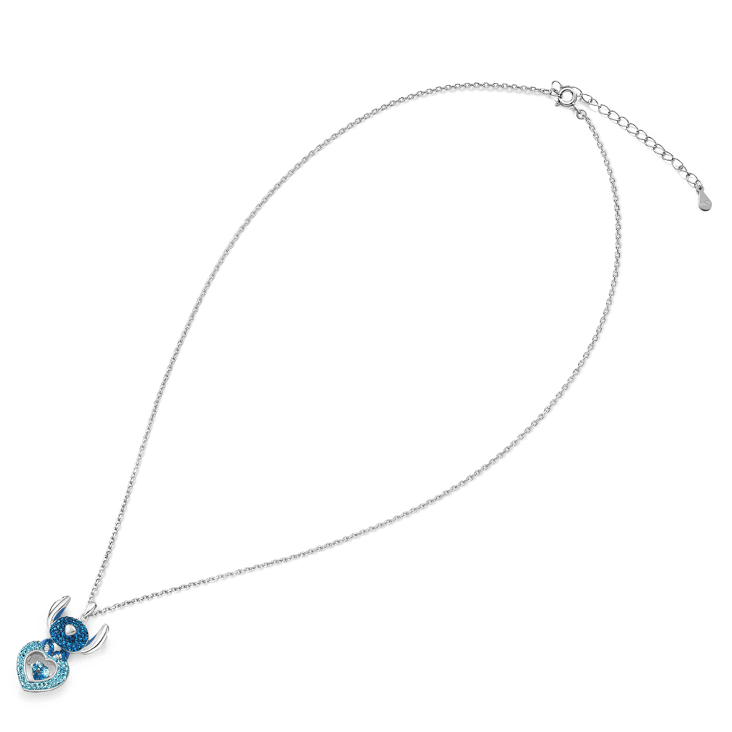 Gnoce Sparkling Pave Dancing Heart Stitch Pendant Necklace_5
