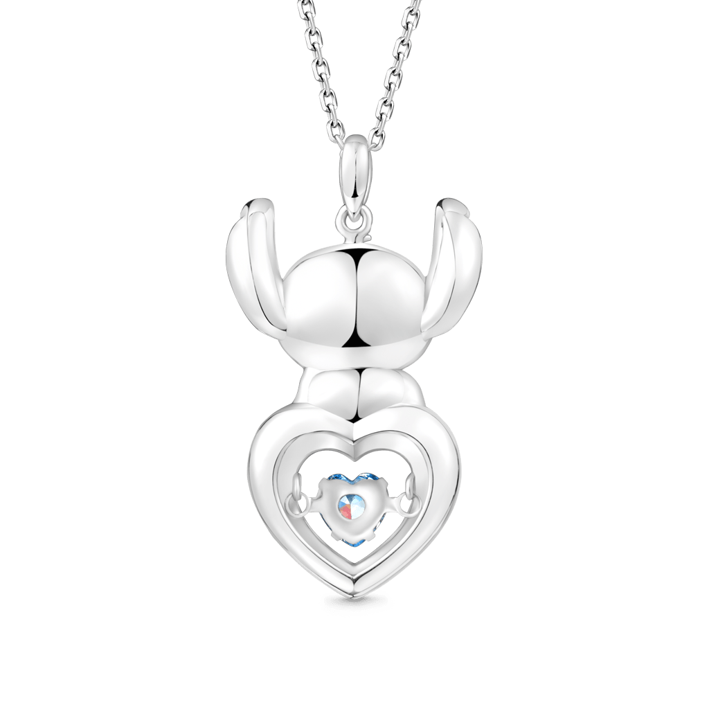 Gnoce Sparkling Pave Dancing Heart Stitch Pendant Necklace_3