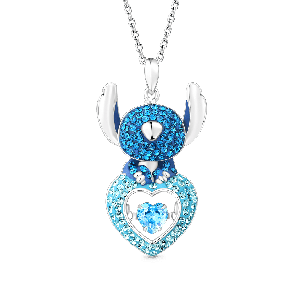 Gnoce Sparkling Pave Dancing Heart Stitch Pendant Necklace_2