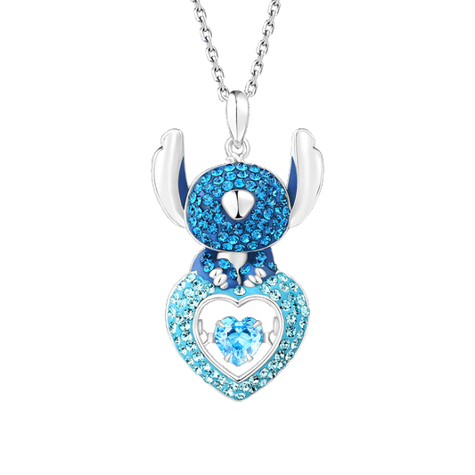 Gnoce Sparkling Pave Dancing Heart Stitch Pendant Necklace_1