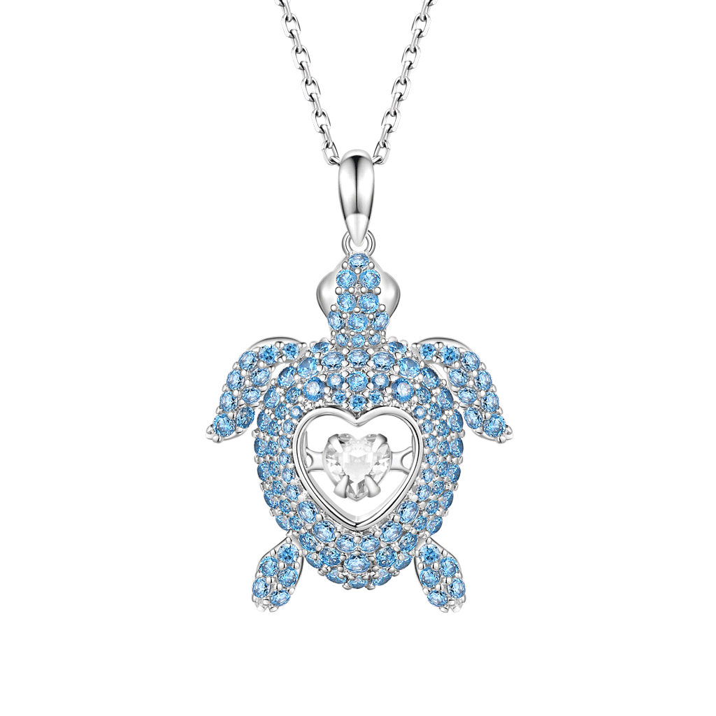 Gnoce Turtle Dancing Heart Pendant Necklace_1