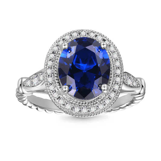 Gnoce Oval Cathedral Halo Twist Cocktail Ring_1