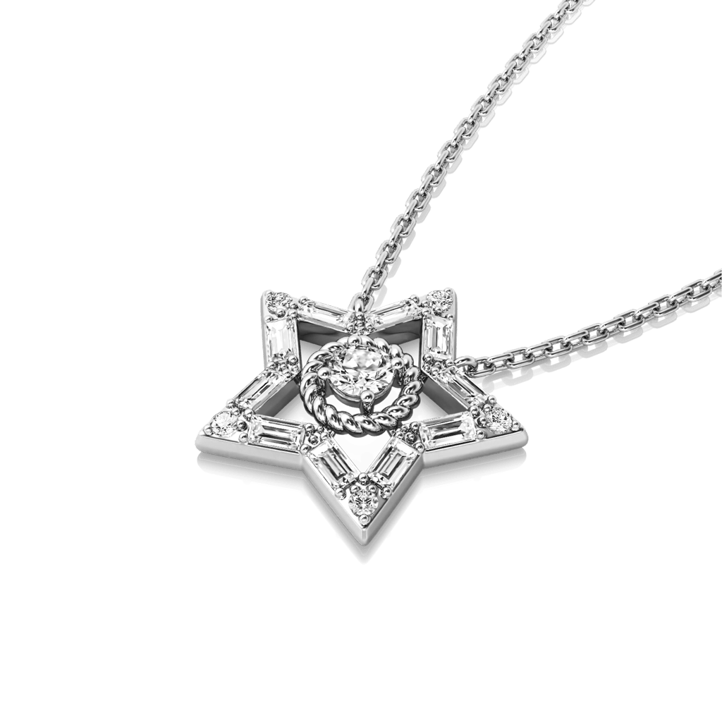 Gnoce Shiny Five-pointed Star Necklace_3