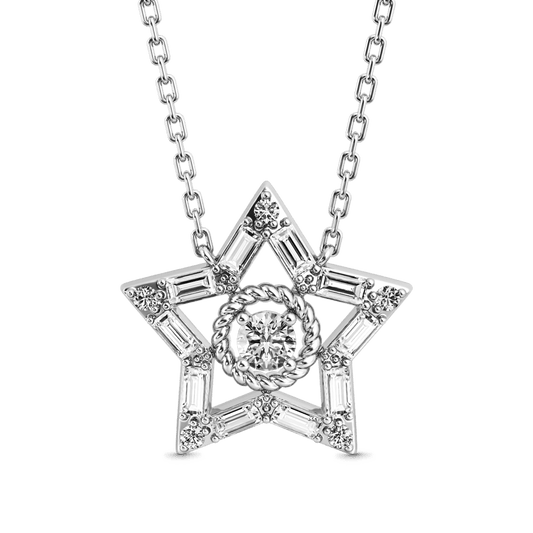 Gnoce Shiny Five-pointed Star Necklace_1