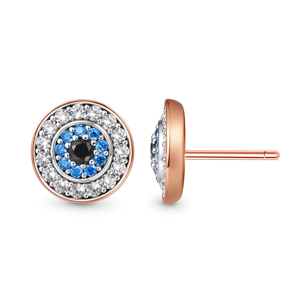 Gnoce Sparkle Devil's Eye Paved Stud Earrings_2