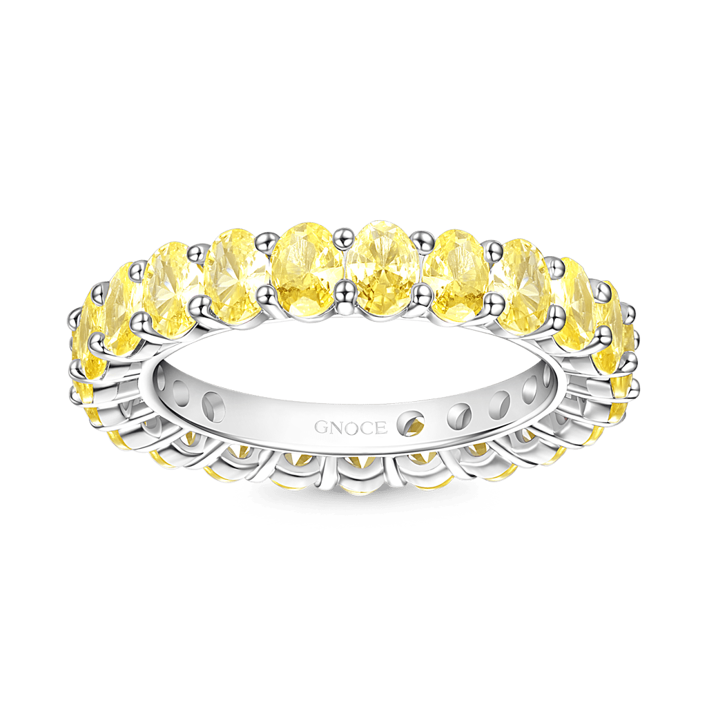 Gnoce Citrine Oval-cut Eternity Band Ring_2