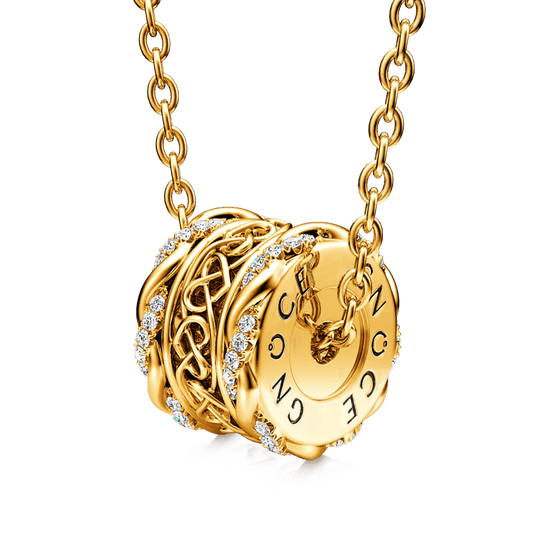 Gnoce Romantic Heart to Heart Infinity Drum Pendant Necklace_1