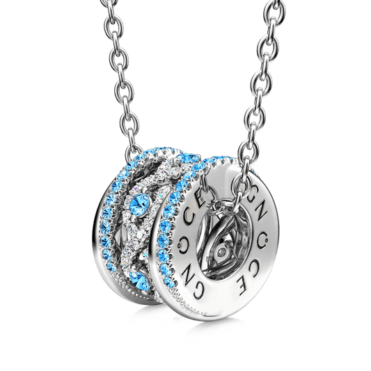 Gnoce Paved Intertwined Drum Pendant Necklace_1