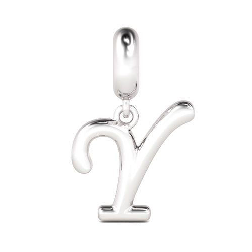 Gnoce "You Can Be Great" Letter Y 925 Sterling Silver Dangling Charm Great for Bracelet, Choker, Necklace_1