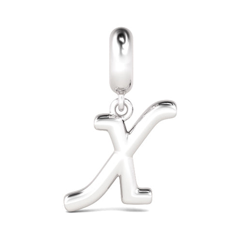 Gnoce "XOXO" Letter X 925 Sterling Silver Dangling Charm Great for Bracelet, Choker, Necklace_1