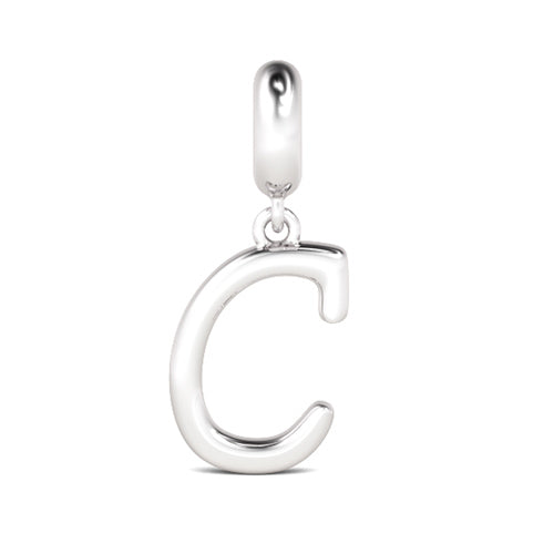Gnoce "Choice，Chance，Change" Letter C 925 Sterling Silver Dangling Charm Great for Bracelet, Choker, Necklace_1