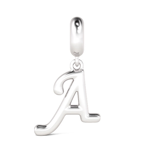 Gnoce "Always be With You" Letter A 925 Sterling Silver Dangling Charm Great for Bracelet or Necklace_1