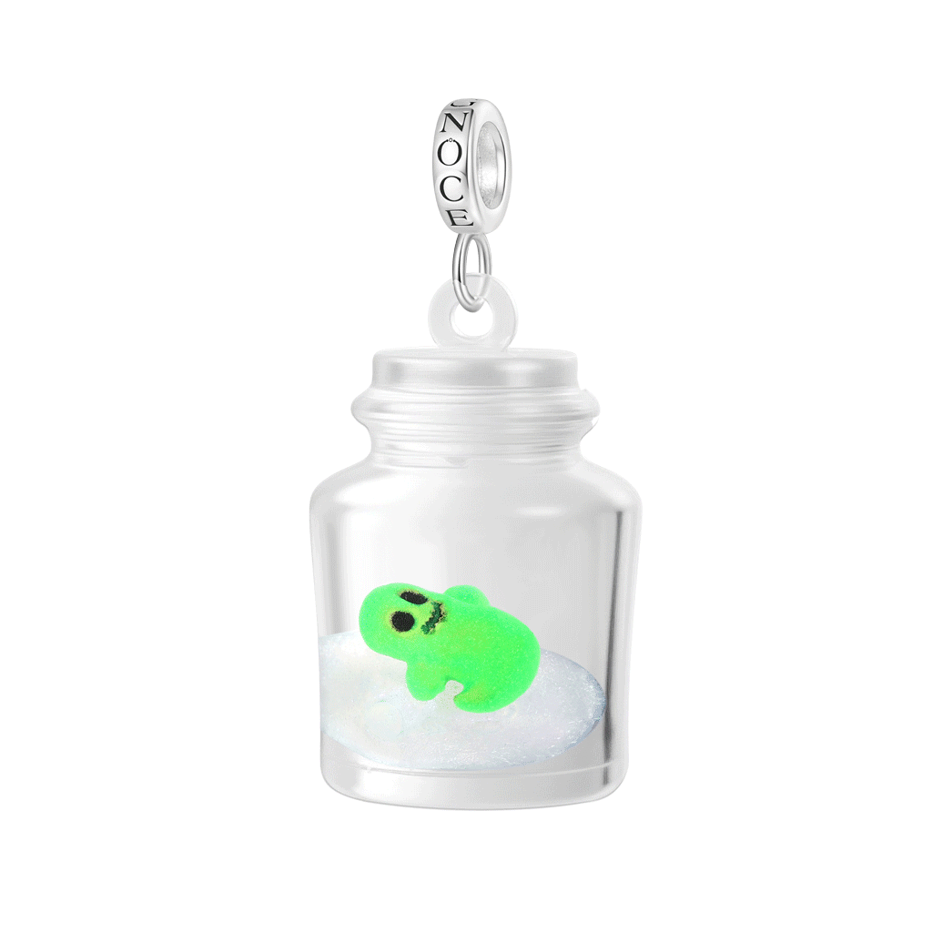 Gnoce Glow-in-the-Dark Ghost Glass Bottle Pendant Dangle Charm_1