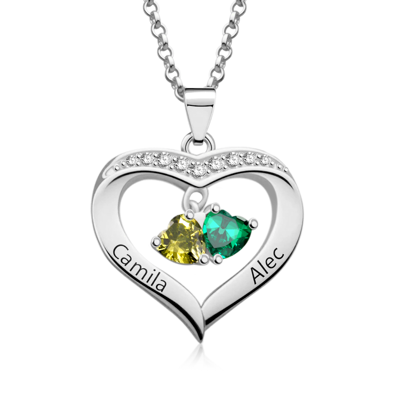 Gnoce Diamonds Love Heart Birthstone Necklace_4