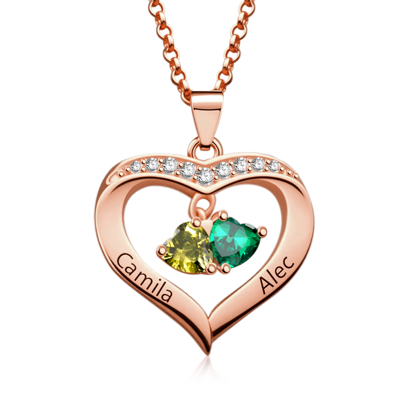 Gnoce Diamonds Love Heart Birthstone Necklace_3
