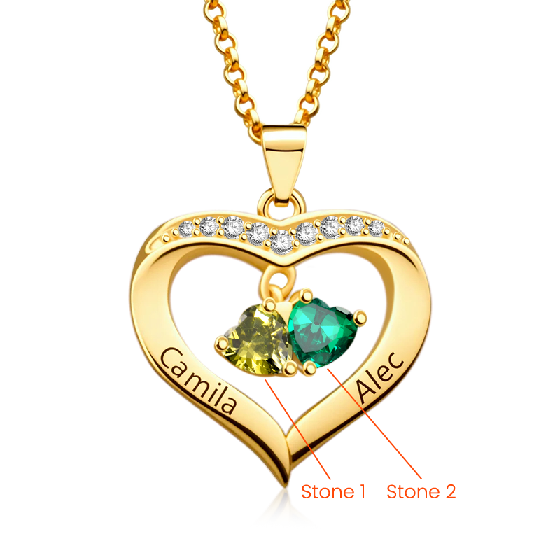 Gnoce Diamonds Love Heart Birthstone Necklace_2