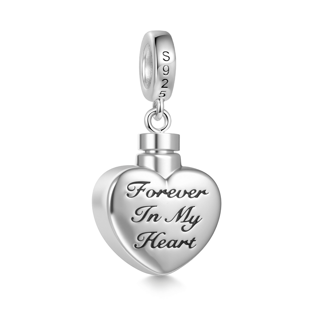 Gnoce Mum 'Forever In My Heart' Heart Memorial Urn Ashes Pendant Dangle Charm_4