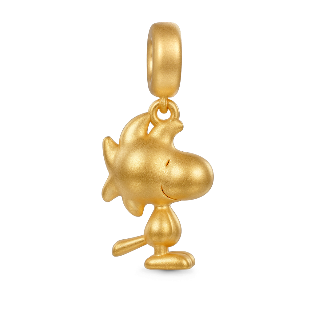 Gnoce 18k Gold Peanuts Woodstock Pendant Dangle Charm_3