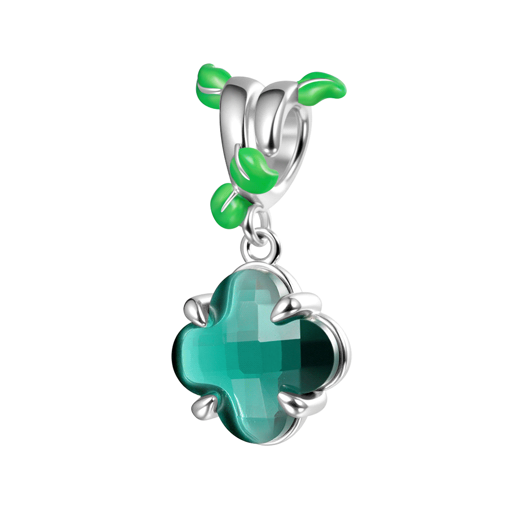 Gnoce Four Leaf Clover Glow-in-the-Dark Green Vine Charm_1