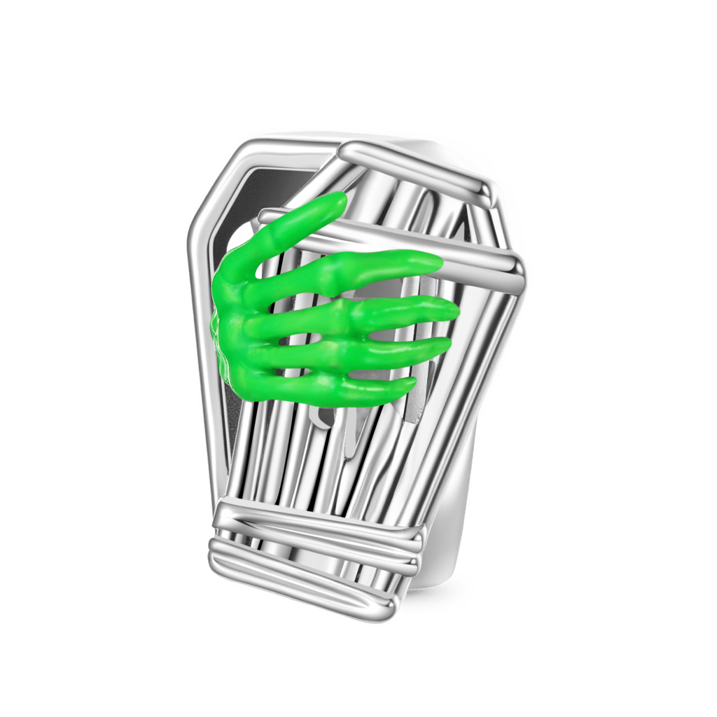 Gnoce Halloween Coffin Green Luminous Skeleton Hand Charm_2