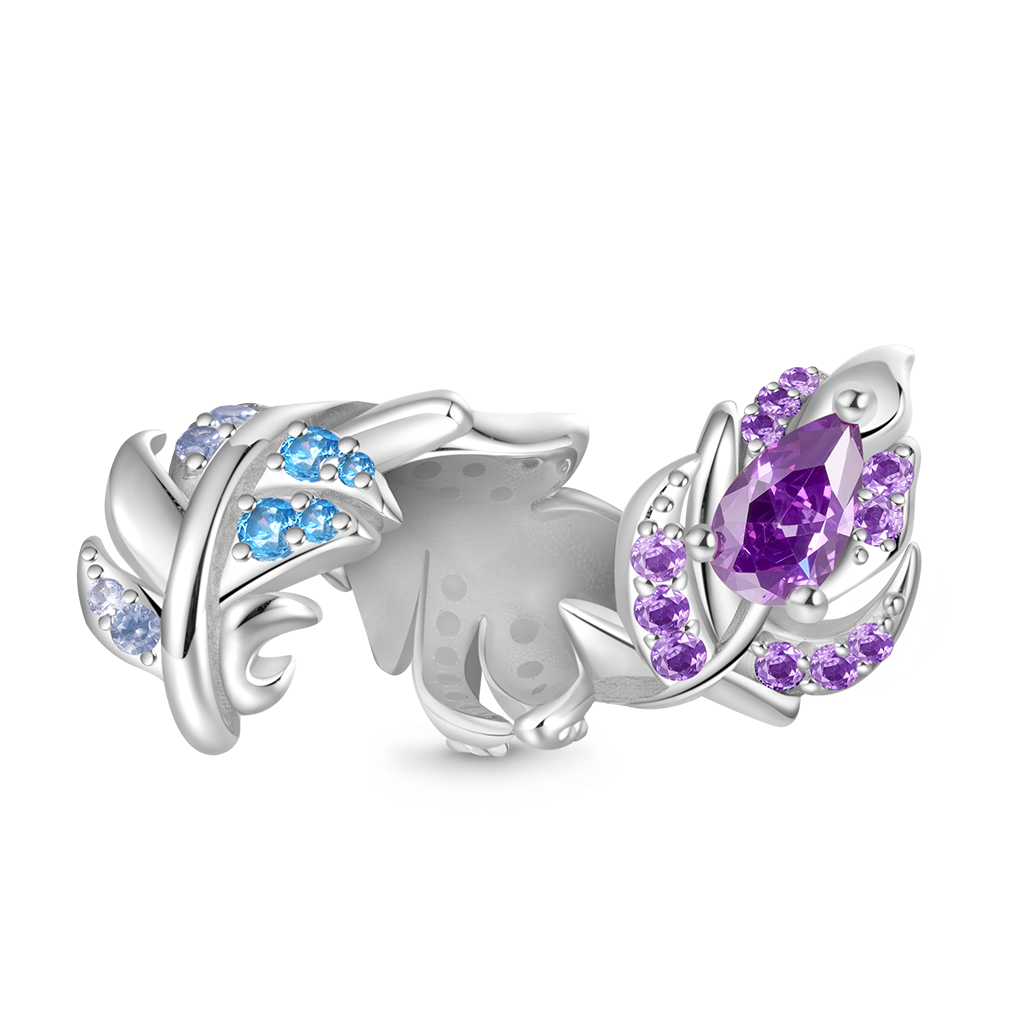 Gnoce Gradient Feather Inlaid Gemstones Charm_2