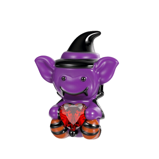 Gnoce Spooky Halloween Purple Elf Embraces Love Charm_1