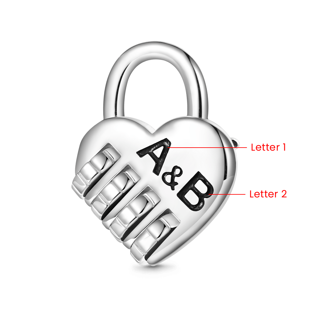 Gnoce Engravable Lock with a Love Code Charm_3