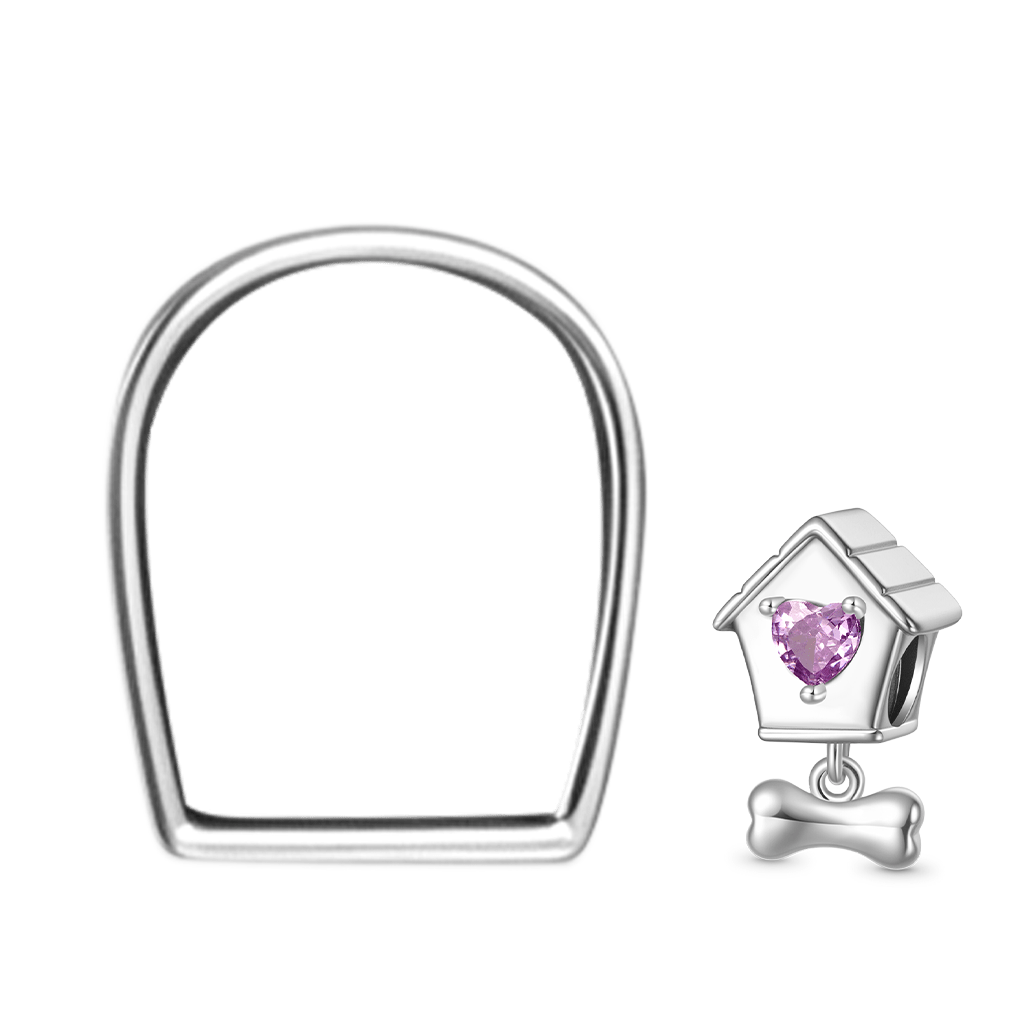 Gnoce Engravable Pet Dog House Photo Charm_2