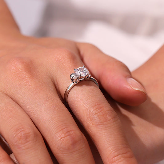 Gnoce Zag Heroez Miraculous - Ladybug White Moissanite Ring_5