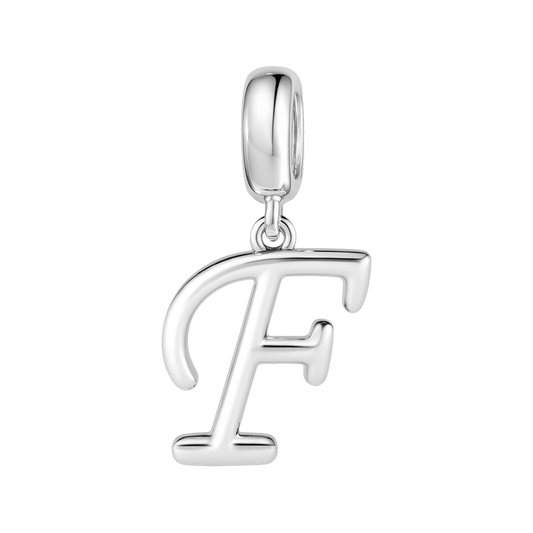 Gnoce "Forever Young"  Letter F 925 Sterling Silver Dangling Charm Great for Bracelet, Choker, Necklace_1