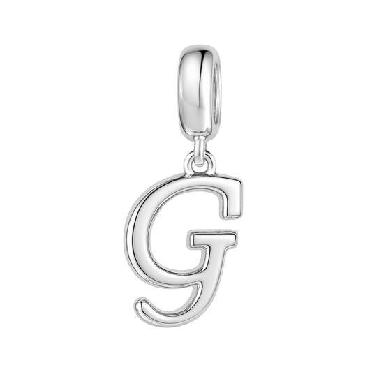 Gnoce "Good Better Best"  Letter G 925 Sterling Silver Dangling Charm Great for Bracelet, Choker, Necklace_1