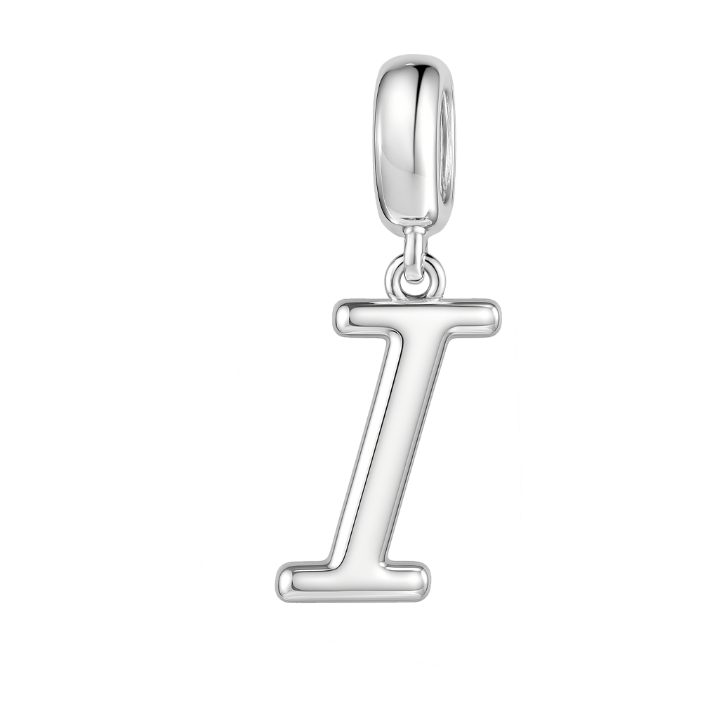 Gnoce "I am Unique"  Letter I 925 Sterling Silver Dangling Charm Fit for Bracelet, Choker, Necklace_1