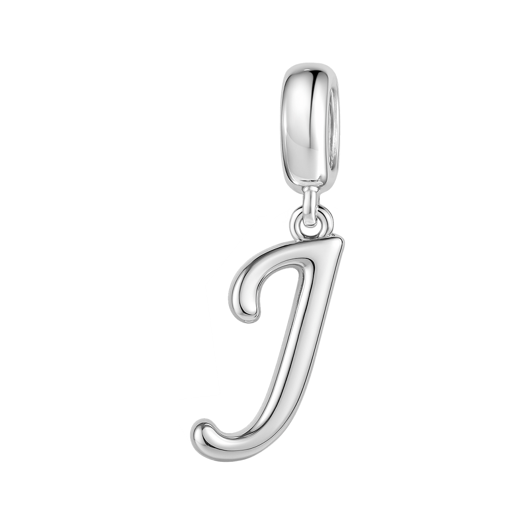 Gnoce "Joyful Day"  Letter J 925 Sterling Silver Dangling Charm Suit for Bracelet, Choker, Necklace_1