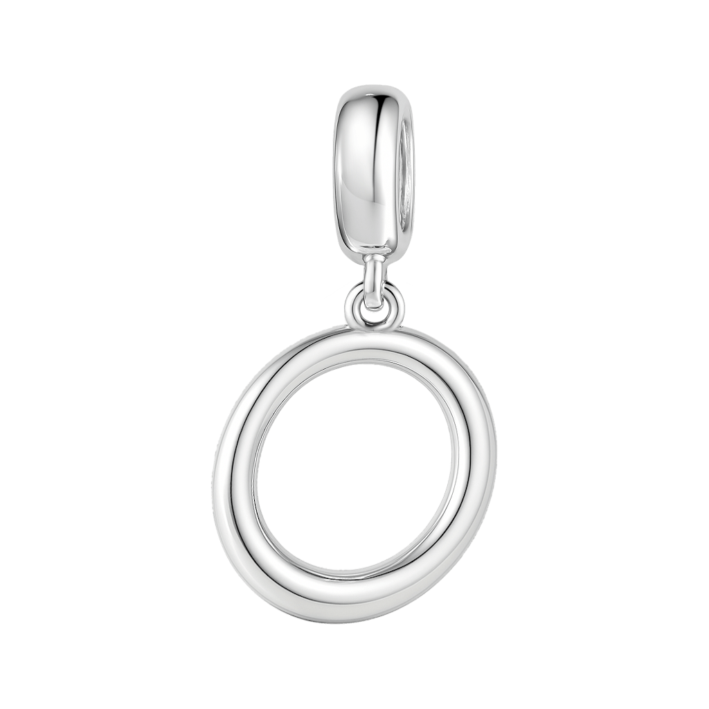 Gnoce "Our Story" Letter O 925 Sterling Silver Dangling Charm Great for Bracelet, Choker, Necklace_1