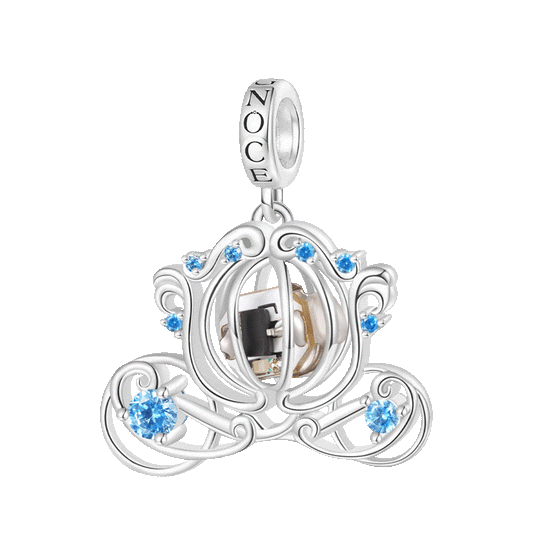 Gnoce Wireless LED Glow Glass Pumpkin Carriage Pendant Dangle Charm_1