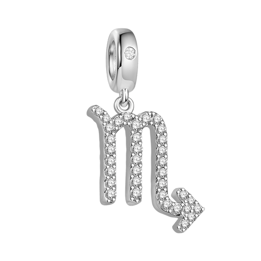 Gnoce "Signs You Are"  925 Sterling Silver Scorpio Charm Zodiac Sign Pendant With Cz For Bracelet_1