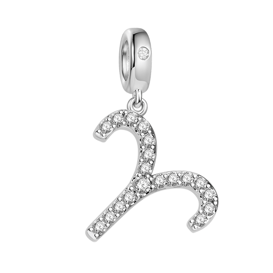 Gnoce " Real Love" 925 Sterling Silver Aries Charm Zodiac Sign Pendant With Cz For Bracelet_1