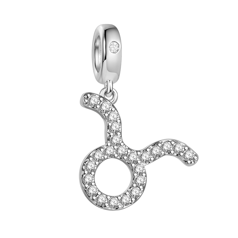 Gnoce "My Sparkling Star " 925 Sterling Silver Taurus Charm Zodiac Sign Pendant With Cz For Bracelet_1