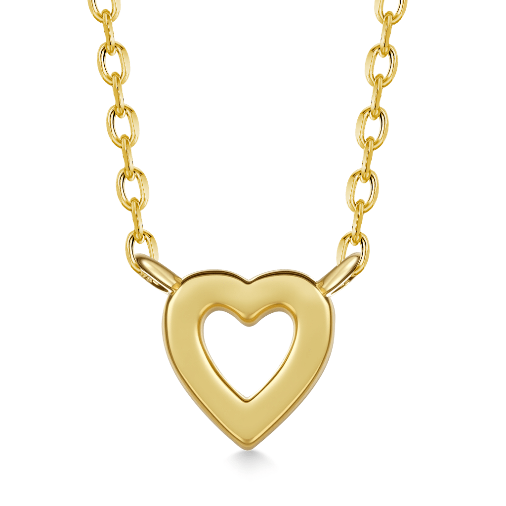 Gnoce 14K/10K Solid Gold Moissanite Love Heart Necklace_2