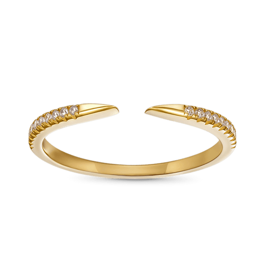 Gnoce 14K/10K Solid Gold Moissanite Open Cuff Claw Ring_1