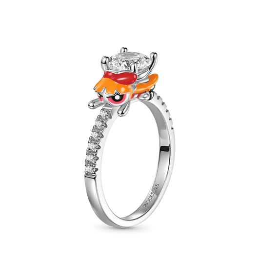 The Powerpuff Girls Blossom Embraces Moissanite Round Cut Ring_1